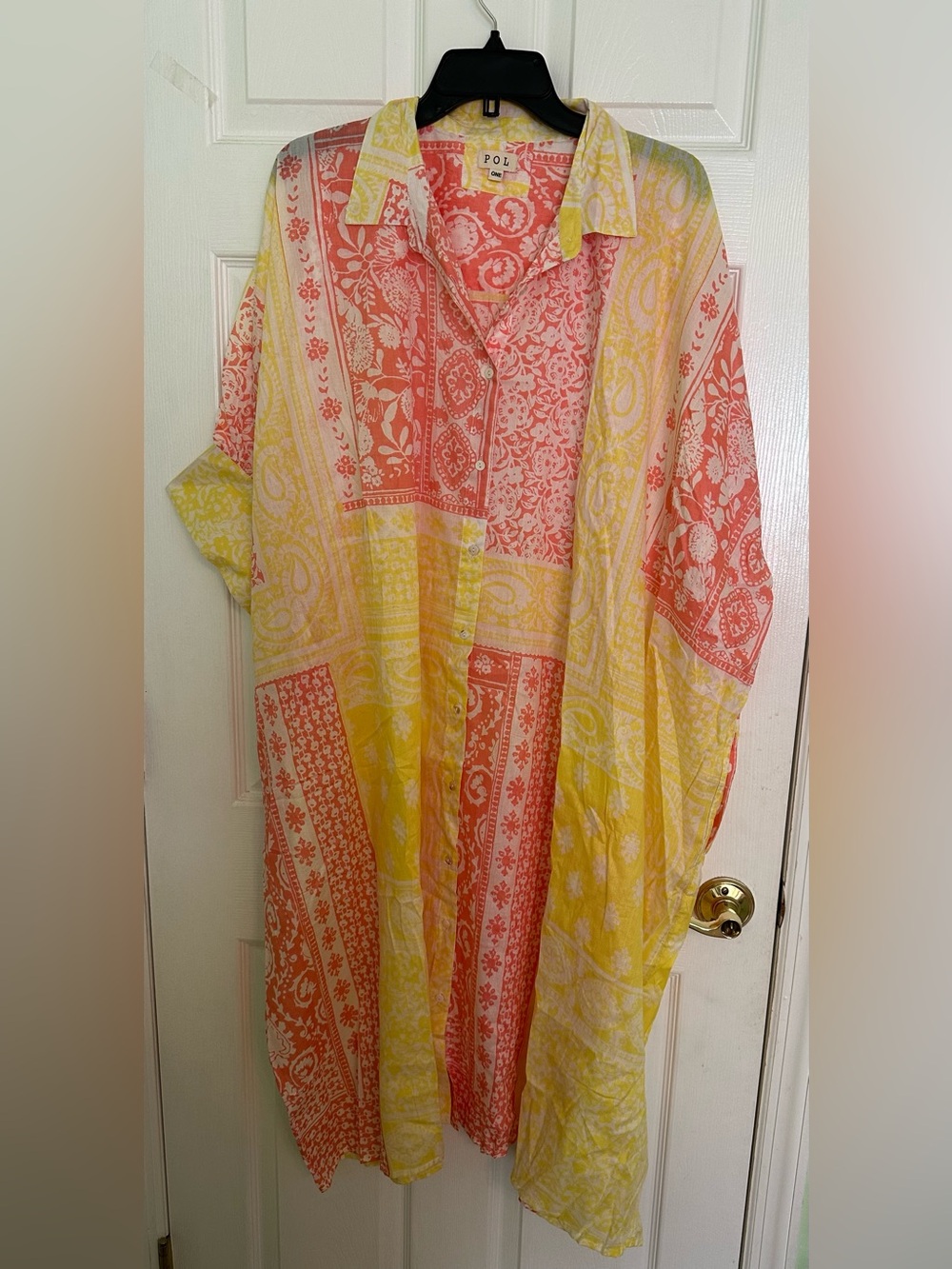 NWOT POL VIBRANT HALF SLEEVE BUTTON DOWN DRESS - Picture 5 of 10